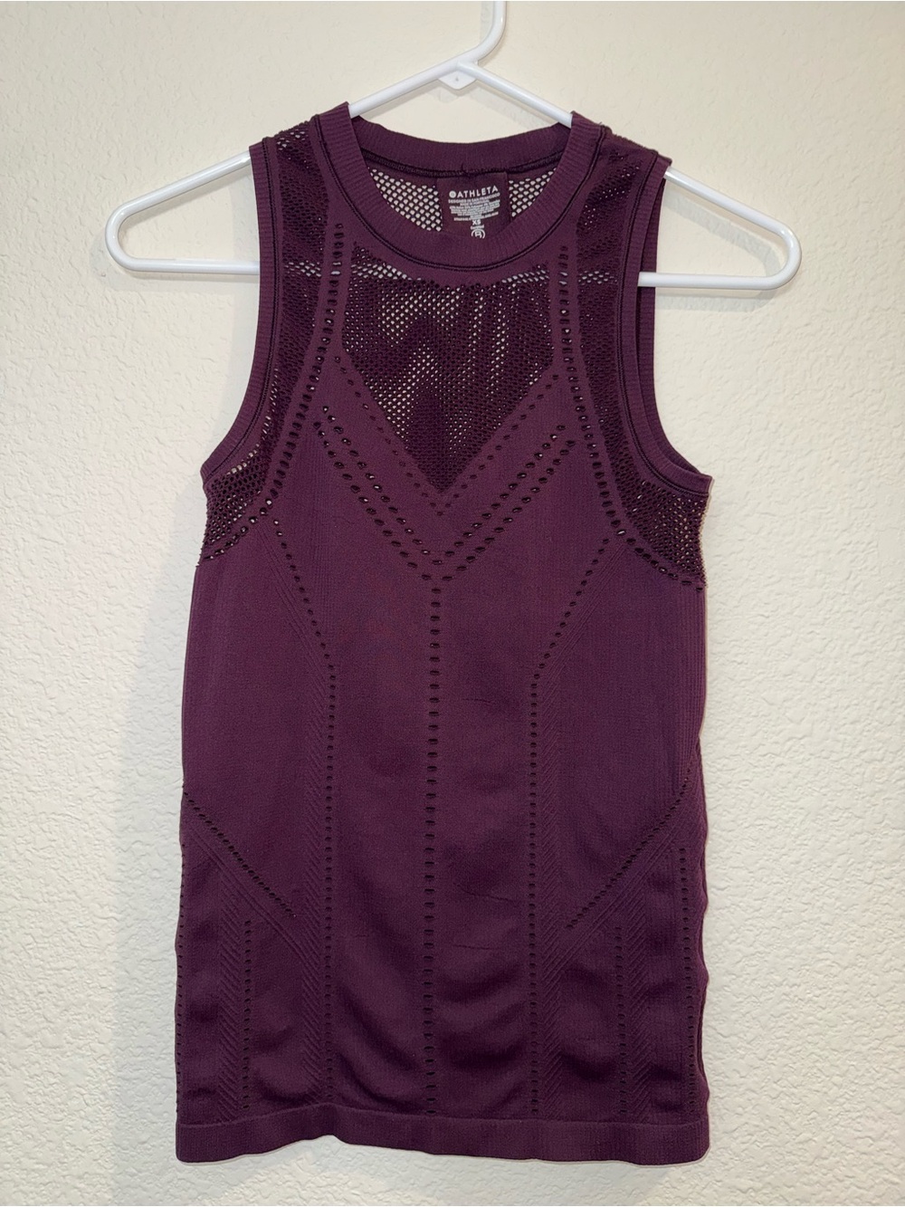 Athleta Oxygen Two-Toned Seamless Mesh Tank Purple XS